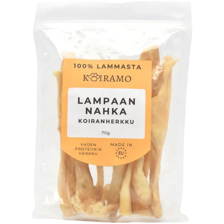 Lampaannahka koiranherkku pureskeluun 70g Koiramo