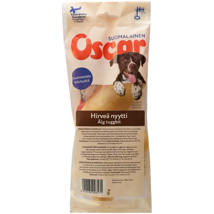 Oscar Hirveä nyytti puruherkku 65 g (2 kpl), koirille