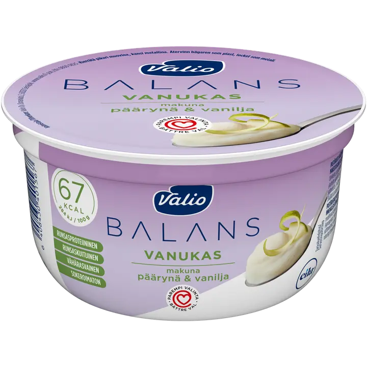 Valio Balans vanukas 150 g päärynä-vanilja laktoositon