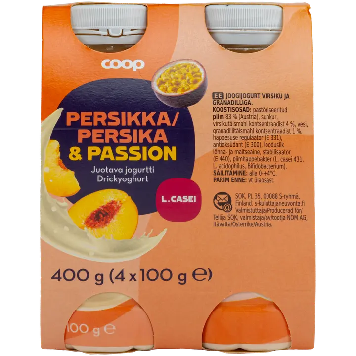 Coop juotava jogurtti persikka-passion 4x100g
