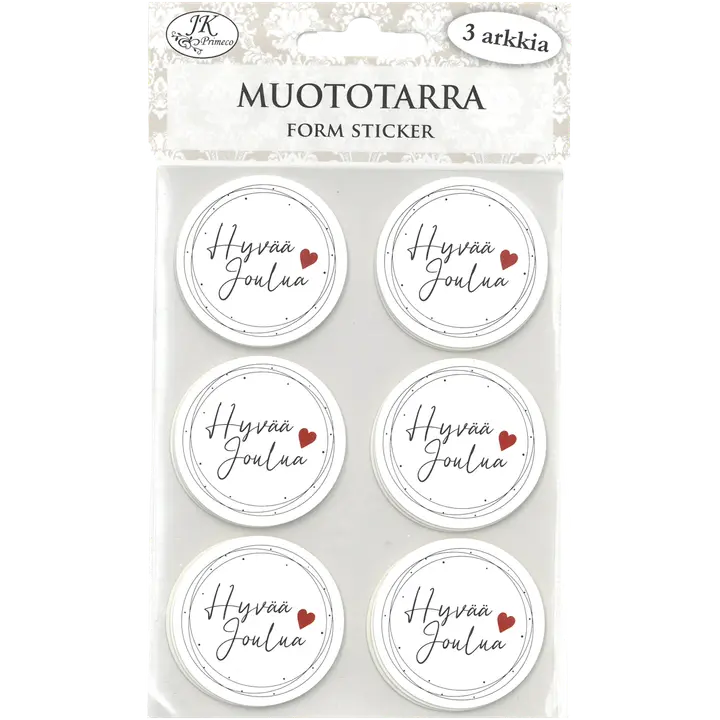 J.K. Primeco muototarra Hyvää joulua moderni musta 3ark