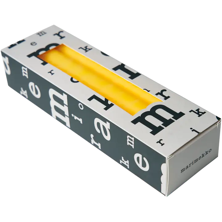 Marimekko keltainen kruunukynttilä 6kpl/24cm