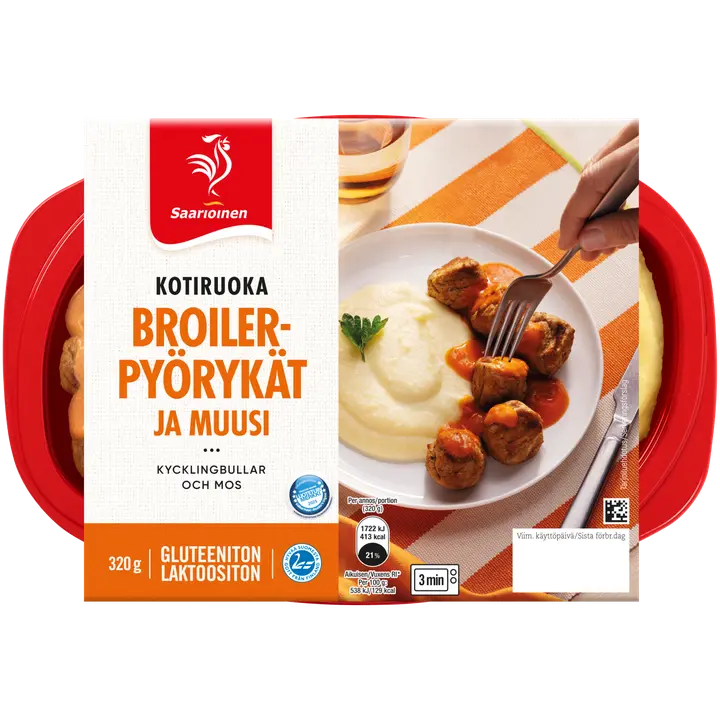 Saarioinen Broilerpyörykät ja muusi 320g