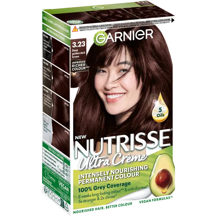 Garnier Nutrisse Ultra Creme 3.23 Deep Golden Dark Brown Tumma Kullanruskea kestoväri 1kpl