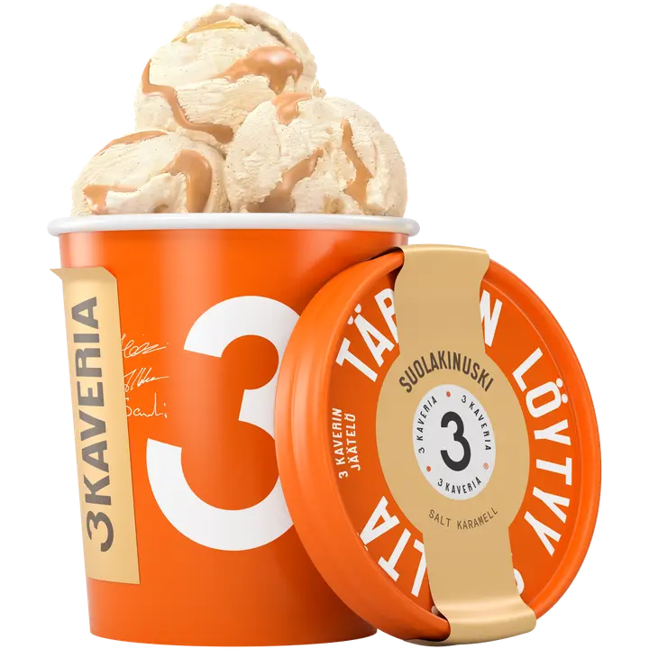 3 Kaveria Vegaaninen Suolakinuski jäätelö 500ml/400g