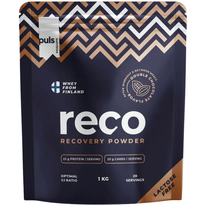 PULS RECO 1kg Suklaan makuinen proteiini-hiilihydraattijuomajauhe