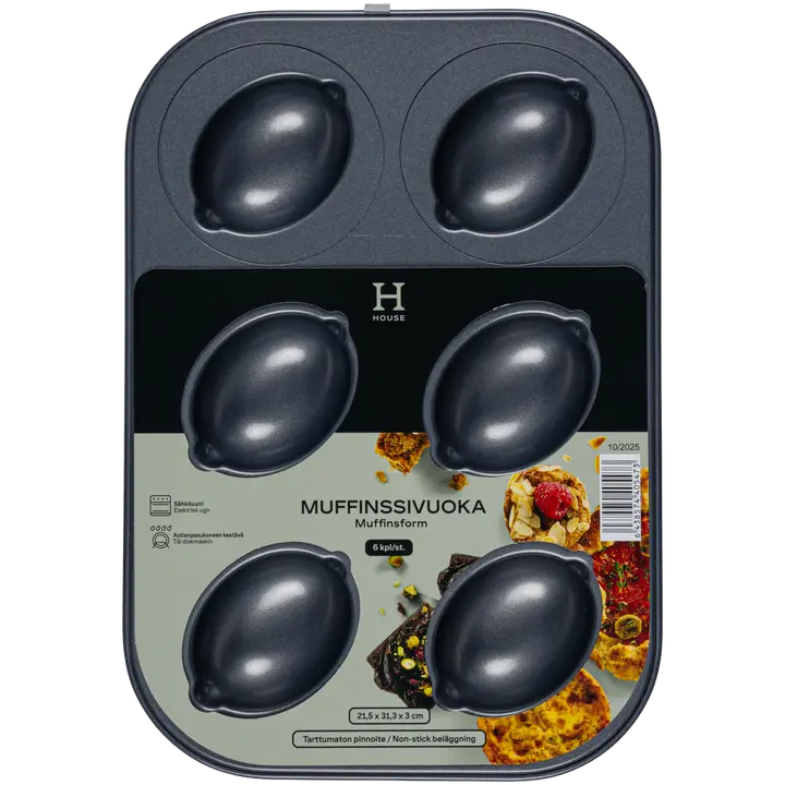 House muffinssivuoka sitruuna 6 kpl