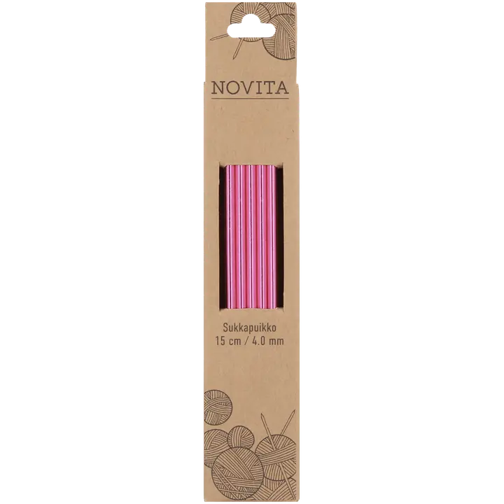 Novita Sukkapuikot 15cm - 4 mm pinkki