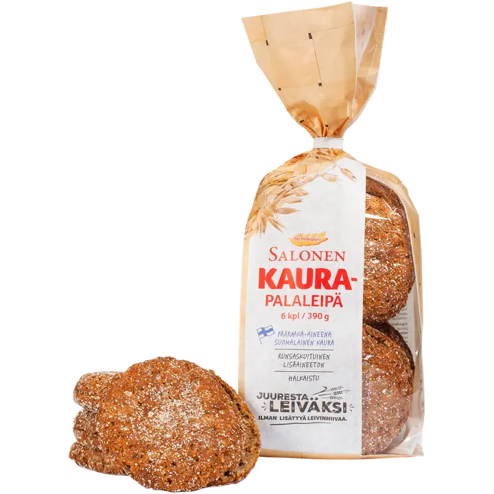 Perheleipuri Salonen Kaurapalaleipä 6/390 g kauraleipä, halkaistu