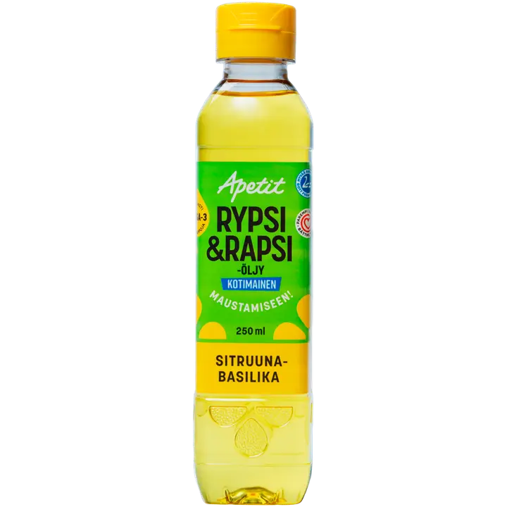 Apetit Kotimainen Rypsi&rapsiöljy sitruuna-basilikanmakuinen 250ml