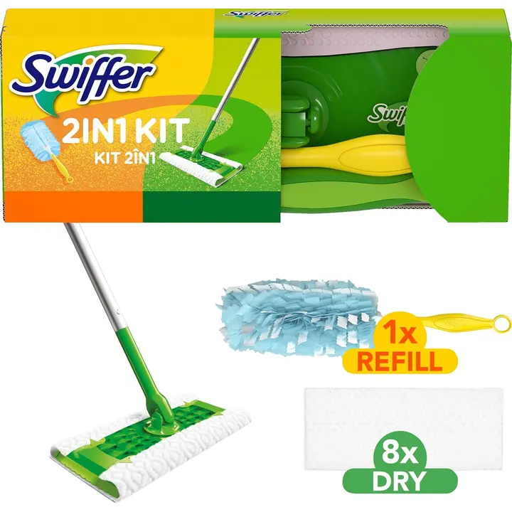 Swiffer 2in1 Starter Kit kahva + 8 dry + 1 duster