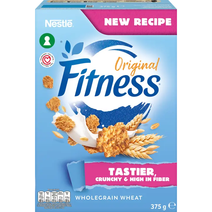 Nestlé Fitness Original 375g rapeita hiutaleita täysjyvävehnästä, riisistä ja kaurasta