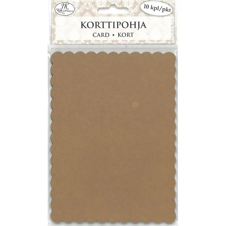 J.K. Primeco Korttipohja Aaltoreuna uusioruskea 10 kpl