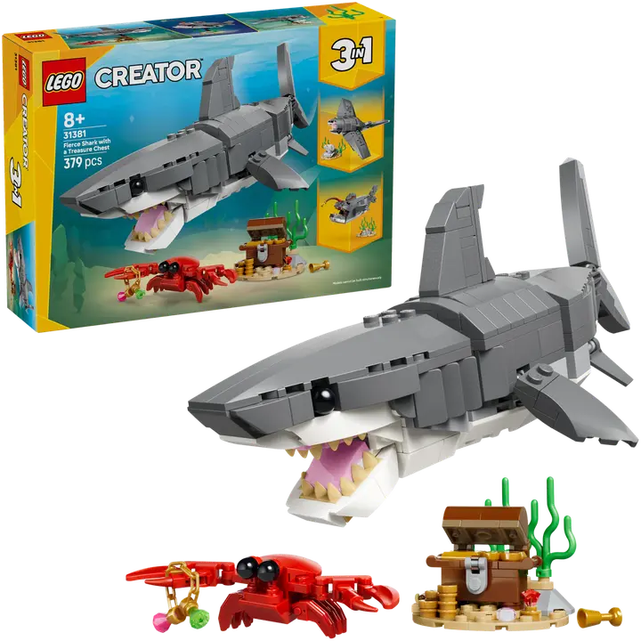 LEGO® LEGO Creator 31381 Hurja hai ja aarrearkku