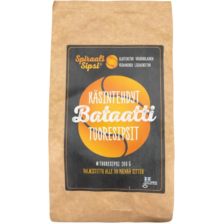 Spiraalisipsi Andean Amber käsintehdyt bataattisipsit