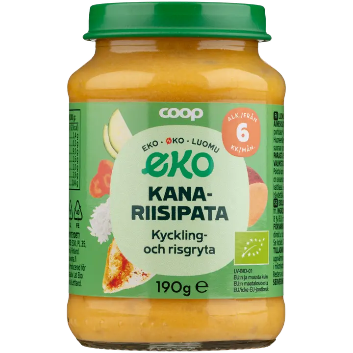 Coop Eko kana-riisipata luomu 190 g 6 kk