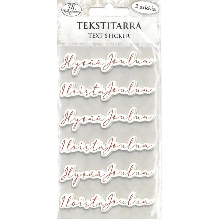 J.K. Primeco tekstitarra Jouluteksti punainen 2ark