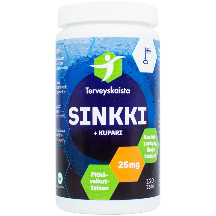 Terveyskaista Sinkki+Kupari 120 tabl. PITKÄVAIKUTTEINEN