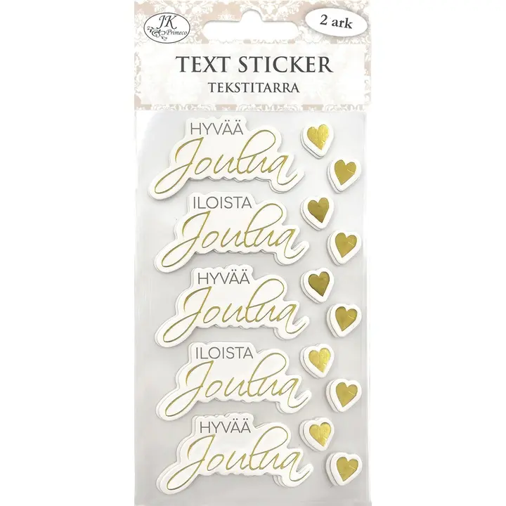 J.K. Primeco tekstitarra Jouluteksti kultafolio 2ark