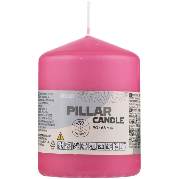 Coop pöytäkynttilä pinkki 68x90