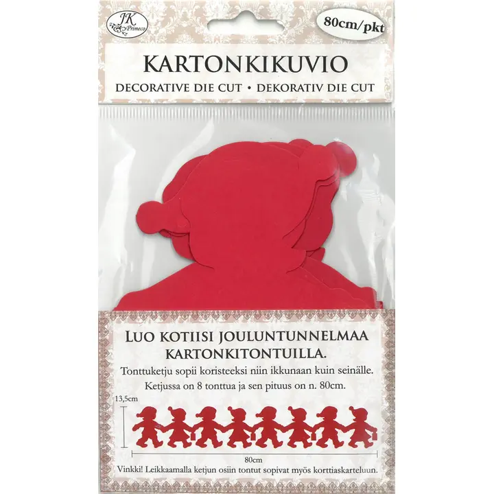 J.K. Primeco Kartonkikuvio Tonttuketju 80cm