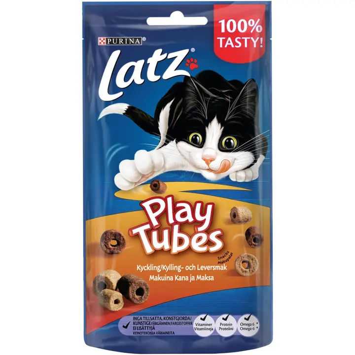 LATZ® 50g Play Tubes Makupalat, makuina Kana ja Maksa