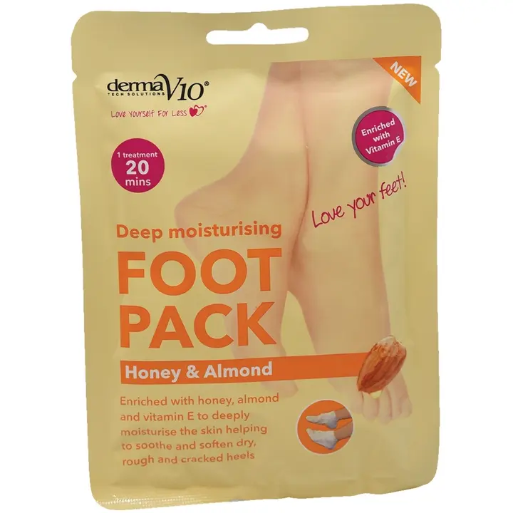 Derma V10 jalkanaamio hunaja & manteli 45g 1 pari