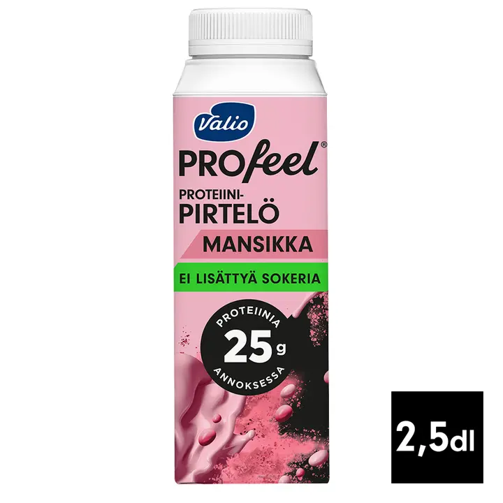 Valio PROfeel® proteiinipirtelö 2,5 dl mansikka laktoositon