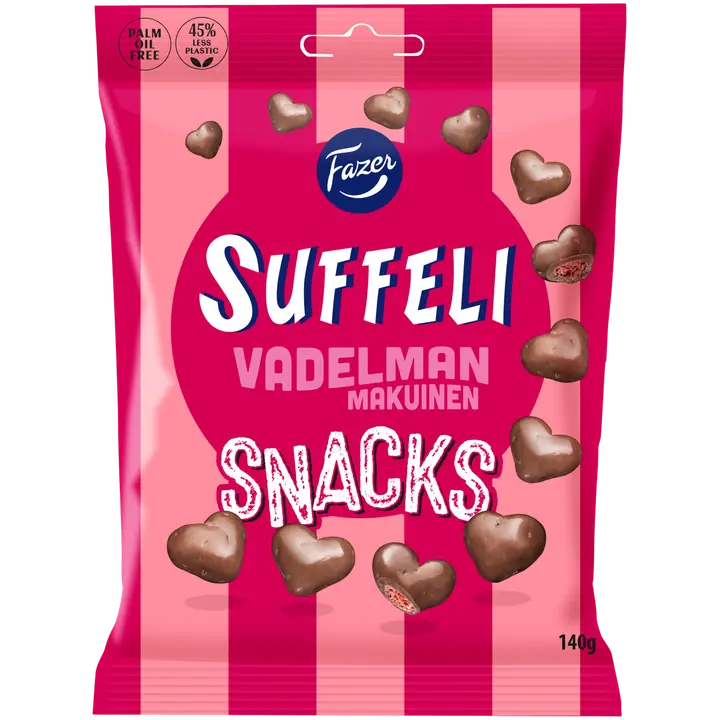 Fazer Suffeli Snacks Vadelma karkkipussi 140g