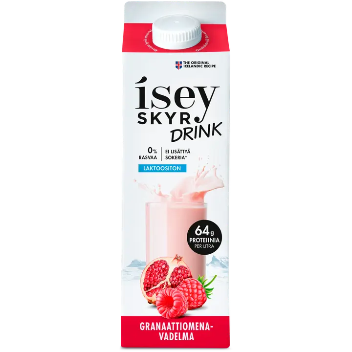Isey Skyr Granaattiomena-vadelma juoma laktoositon maitovalmiste 1l