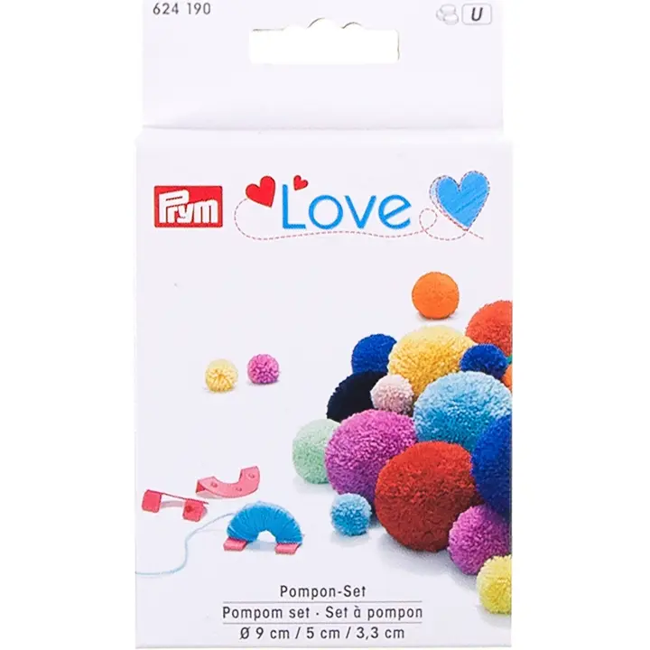 Prym tupsuntekosetti 3 kokoa; 3,3 cm, 5 cm ja 9 cm
