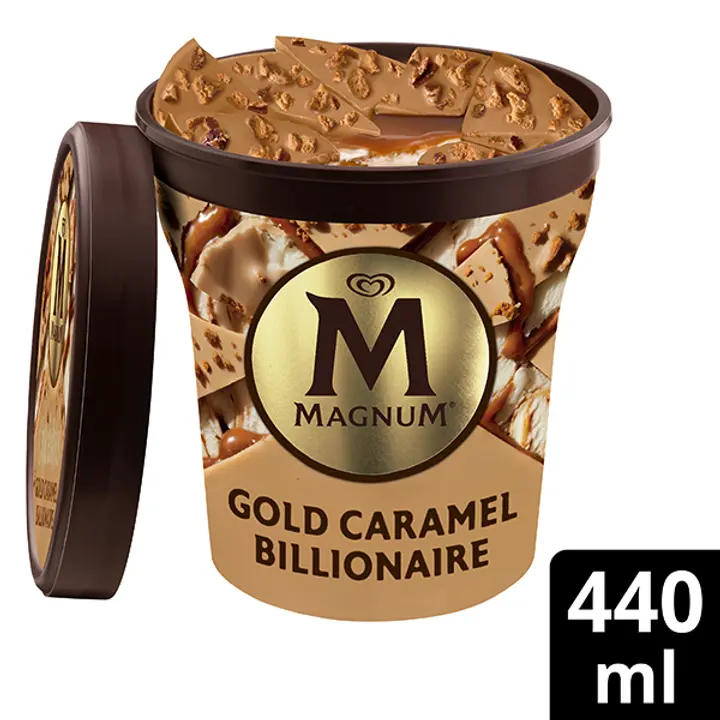 Magnum Ice cream cup DOUBLE GOLD CARAMEL BILLION 440 ML