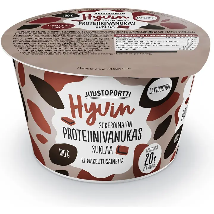 Juustoportti Hyvin proteiinivanukas 180 g suklaa laktoositon