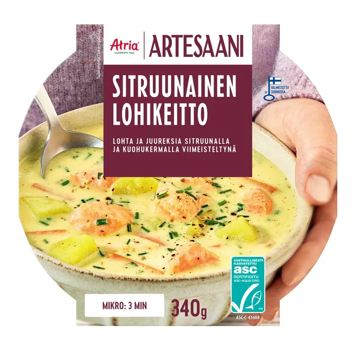Atria Artesaani Sitruunainen Lohikeitto 340g