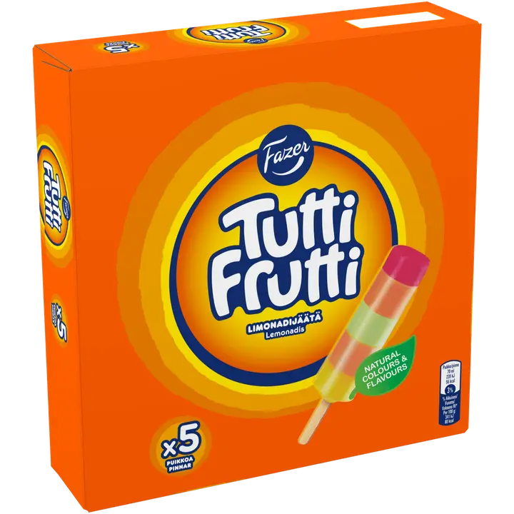 Fazer TuttiFrutti limonadijääpuikko monipakkaus 5x70g