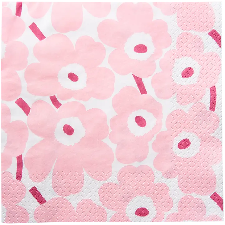 Marimekko Mini Unikko vaaleanpunainen lautasliina 20kpl/24cm