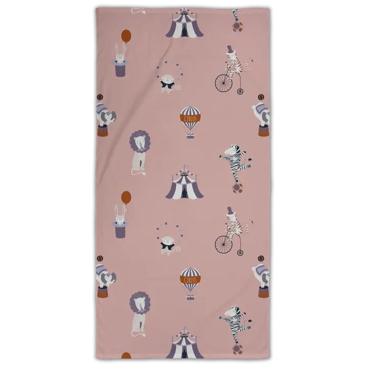 Ciraf lasten kylpypyyhe Sirkus 70x140 cm, roosa