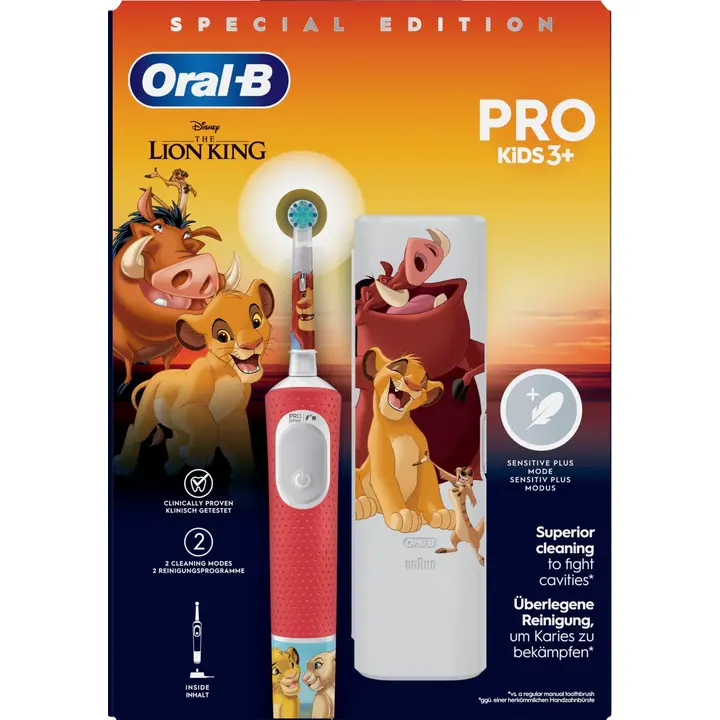 Oral-B Vitality Pro Kids Lion King sähköhammasharja + matkakotelo