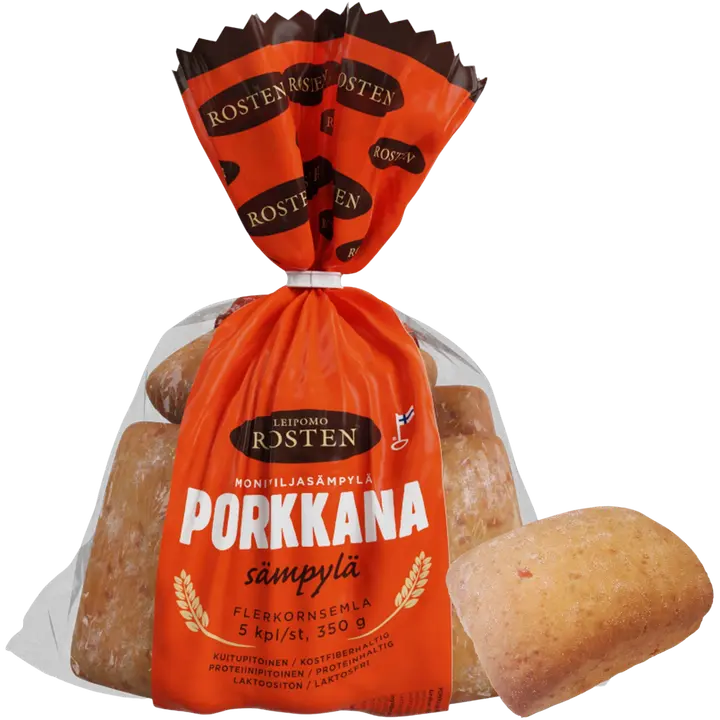 Rosten Porkkanasämpylä 5kpl 350g moniviljasämpylä