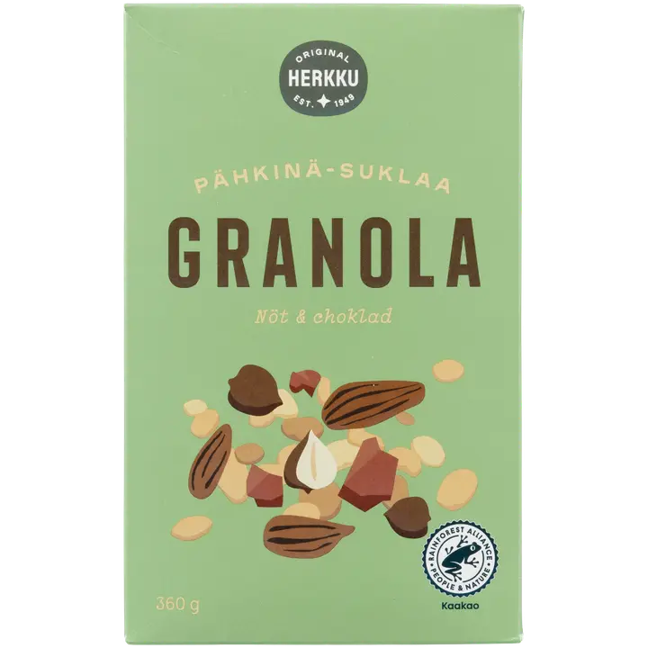 Herkku granola pähkinä-suklaa 360 g