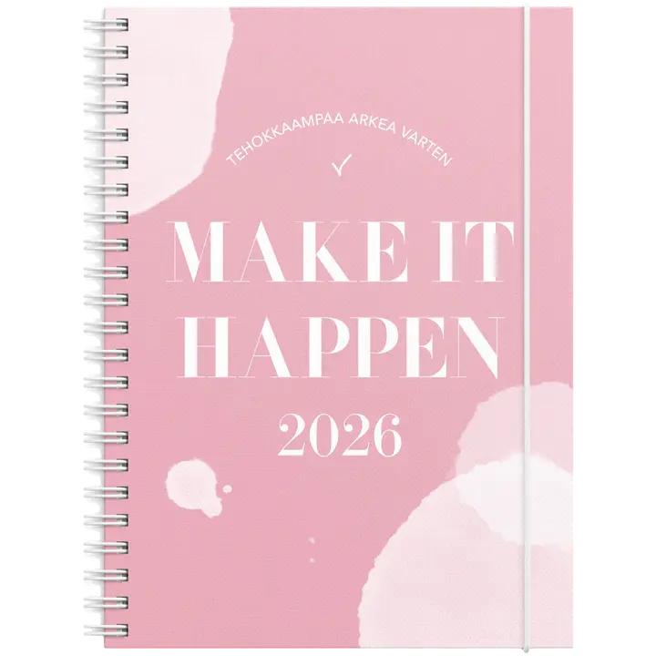 Burde Kalenteri 2026 Make It Happen roosa