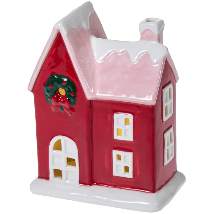 AmandaB joulutalo LED 16 cm punainen