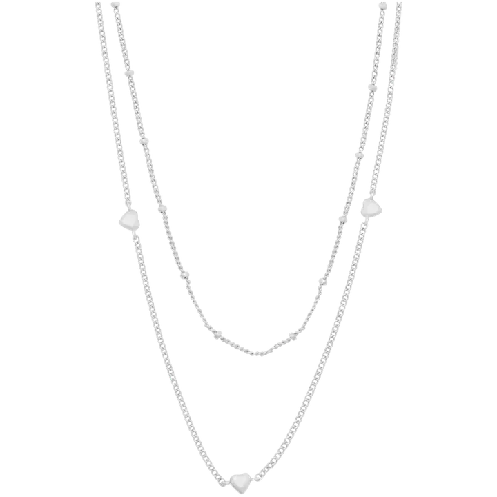 SNÖ of Sweden Lovely tuplaketju kaulakoru 40 cm hopea