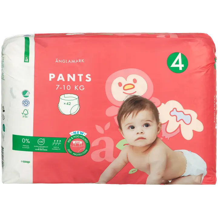 Änglamark housuvaippa koko 4, 7-10 kg 42 kpl