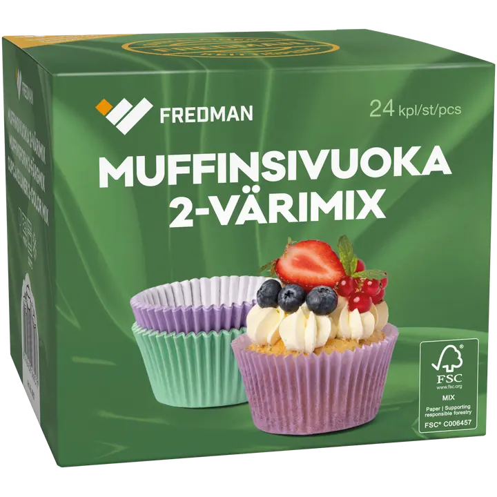 Fredman muffinssivuoka 2-värimix 24 kpl