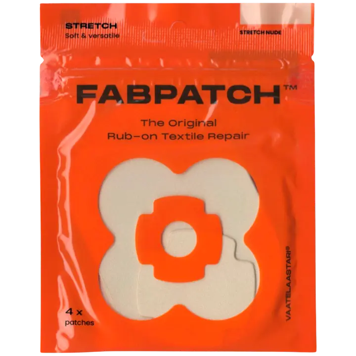 Vaatelaastari FabPatch, STRETCH NUDE -Vaatelaastari, hankaamalla kiinnittyvä tekstiilien korjauspaikka