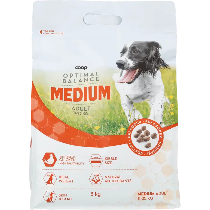 Coop Optimal kuivaruoka keskikokoisille koirille 3kg