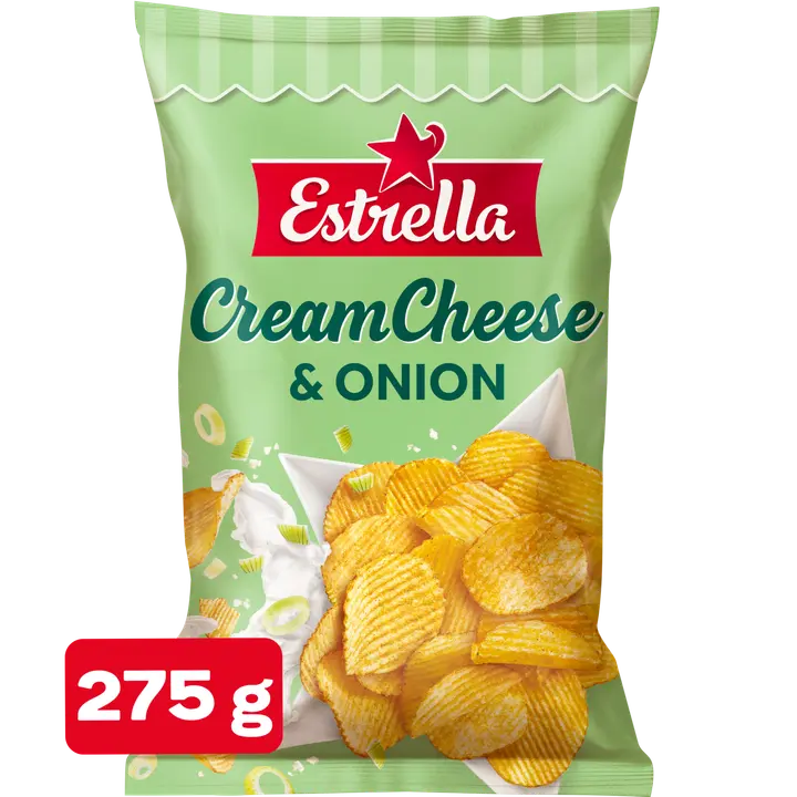Estrella Cream Cheese & Onion sipsi 275g