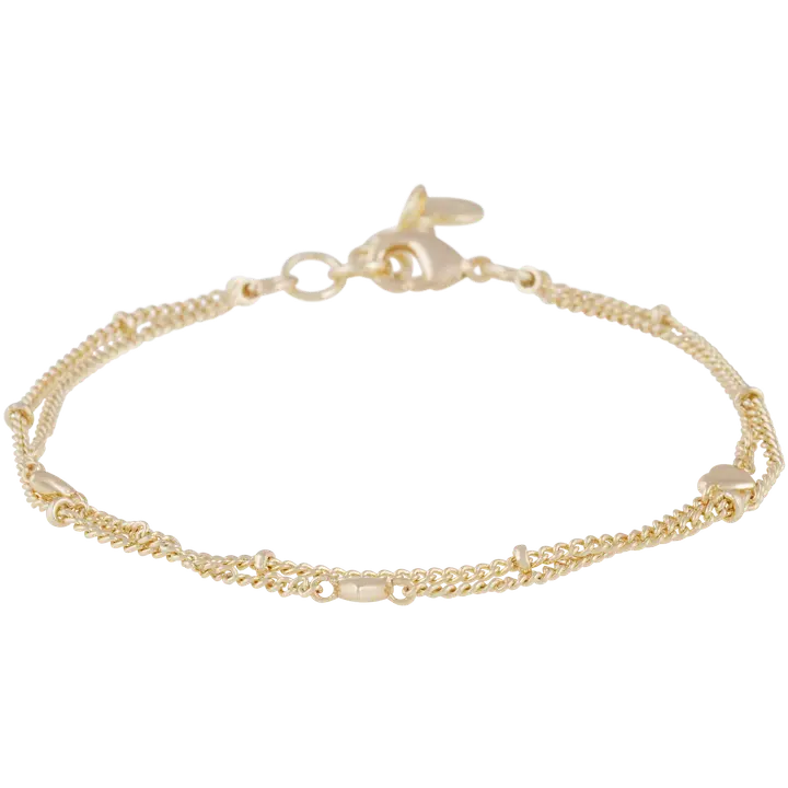 SNÖ of Sweden Lovely tuplaketju rannekoru kulta