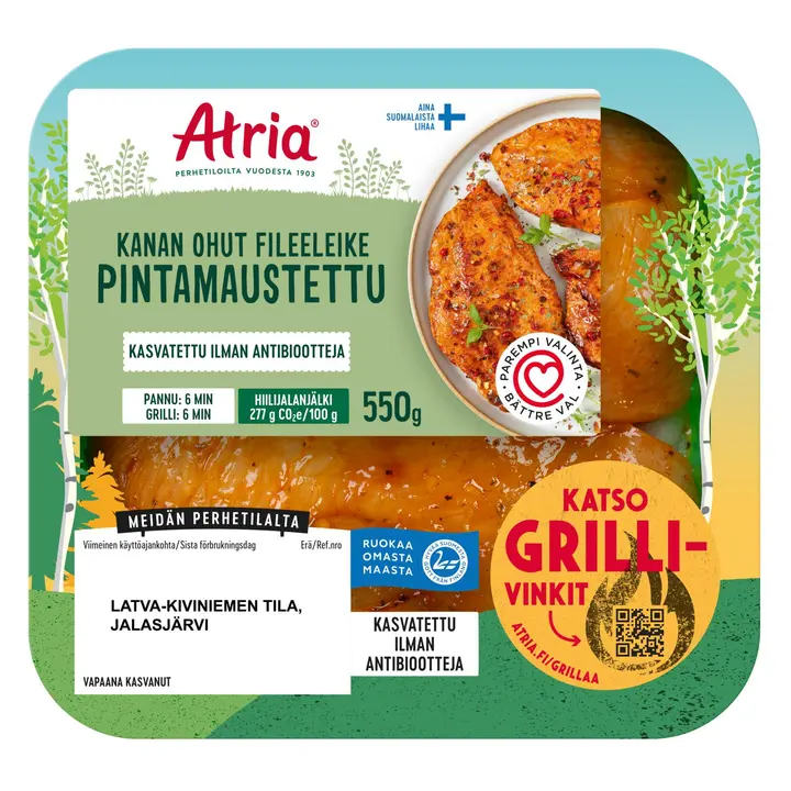 Atria Kanan Ohut Fileeleike Pintamaustettu 550g